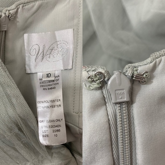 ⭐️NWT (Reposh) Nordstrom formal Pale Sage Halter Mesh Gown - Picture 6 of 14